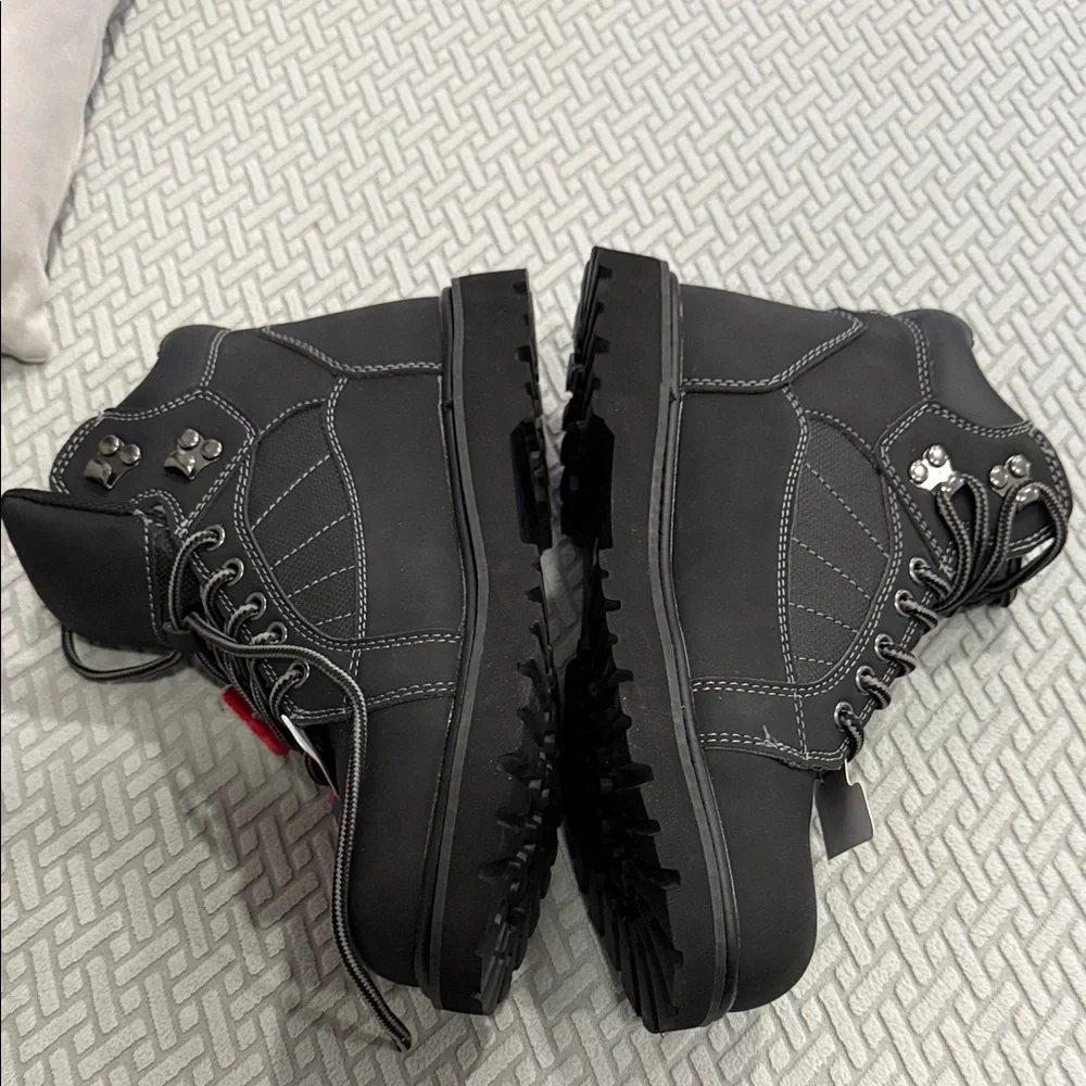 Big Mac Steel Toe Boots Size 7M Black Memory Foam Oil Sleep Resistant Light